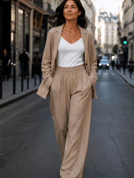 Mona elastic linen pants - Accessories