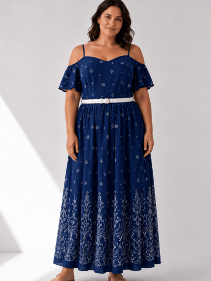 Amal long printed dress - Cardigan