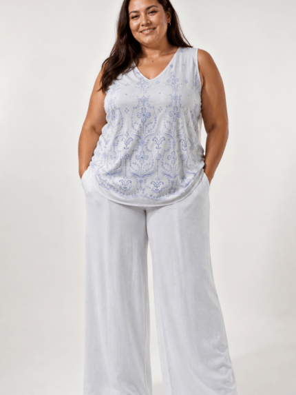 Riwa printed v neck top - Top/Bodysuits