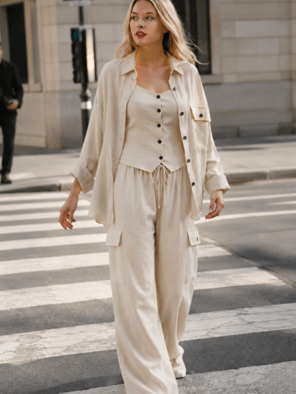 Mania cargo linen pants - Pants