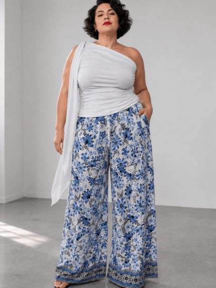 Women's Tropical print  Wide leg pants - Pants