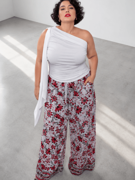 Women's Tropical print  Wide leg pants - Pants