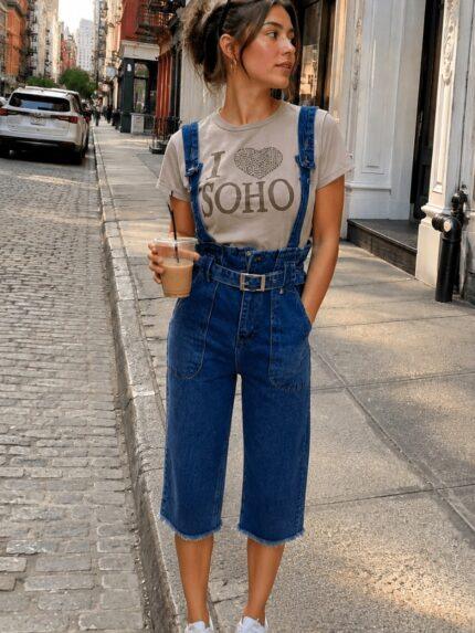 saloppete denim - TROUSERS